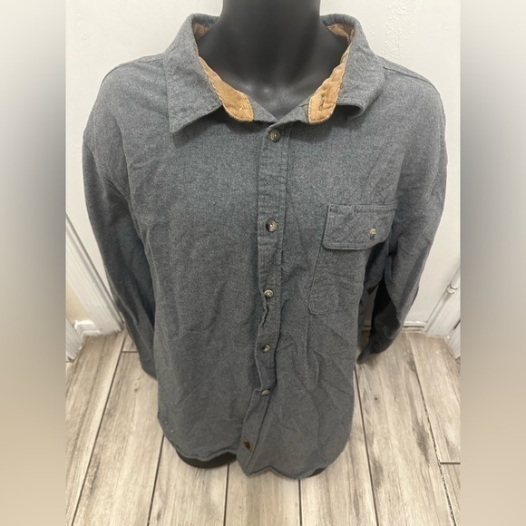 Men’s pre own as is grey legendary white tails shirt grey corduroy size XL l/s - Picture 1 of 5